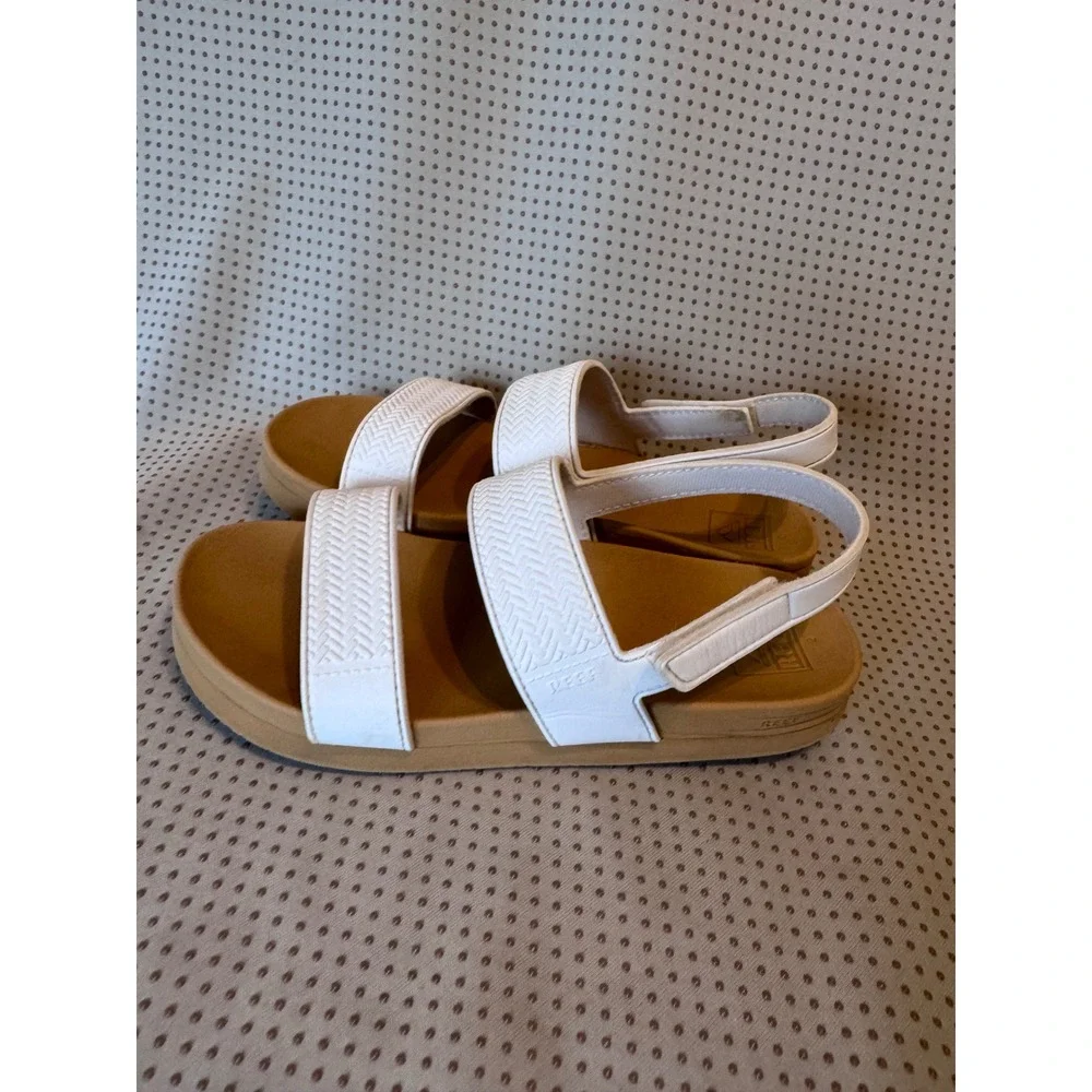 Reef Kids Water Vista Sandals White Tan EVA Strappy Backstrap Size 2